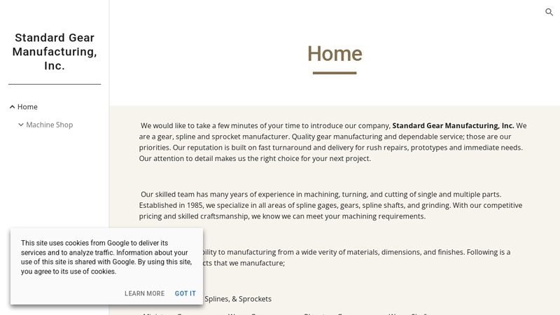 Standard Gear Manufacturing, Inc.