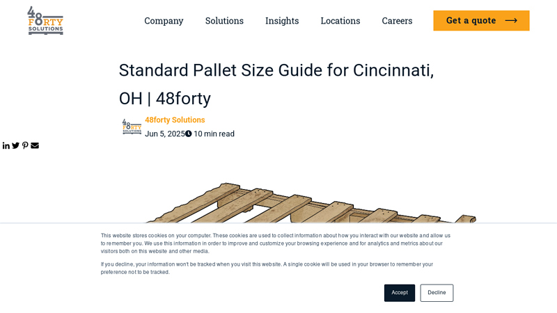 Standard Pallet Size Guide for Cincinnati, OH