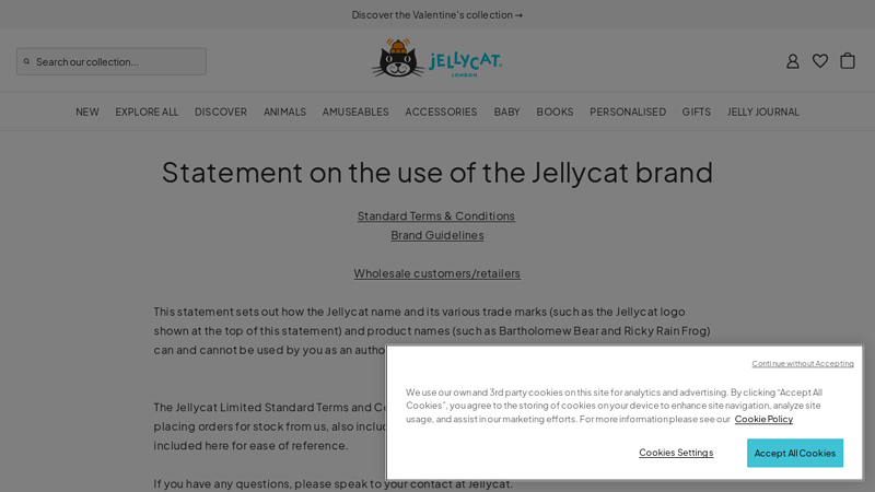 Statement on the use of the Jellycat brand
