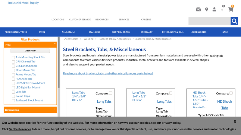 Steel Brackets, Tabs, & Miscellaneous