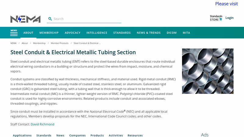 Steel Conduit & Electrical Metallic Tubing Section
