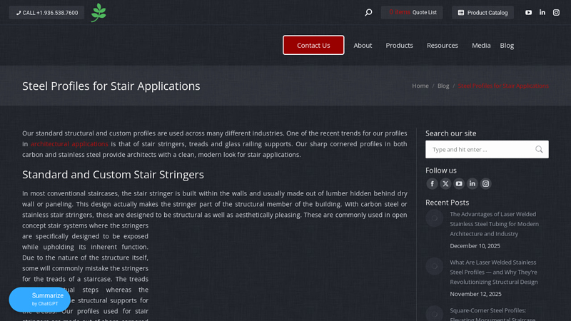 Steel Profiles for Stair Applications
