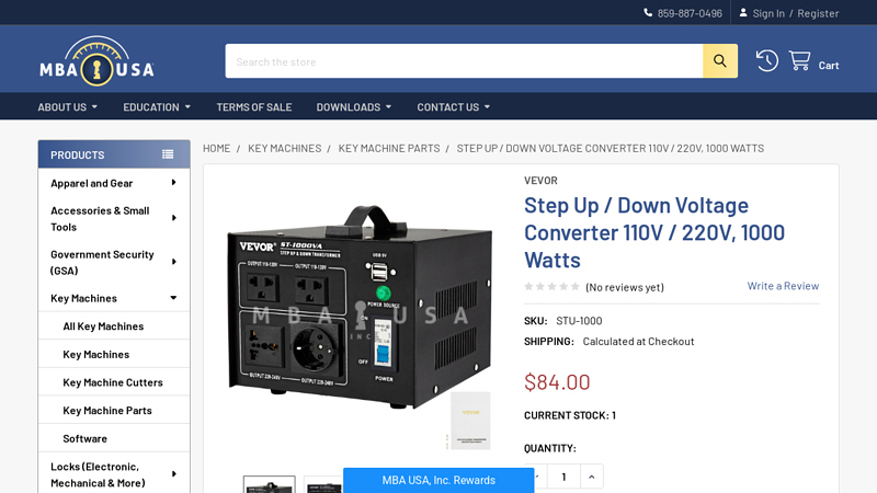 Step Up / Down Voltage Converter 110V / 220V, 1000 Watts