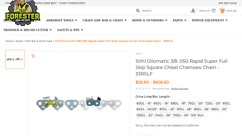 Stihl Oilomatic 3/8 .050 Rapid Super Full Skip Square Chisel ...