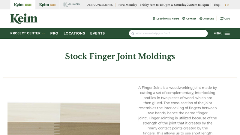Stock Finger Joint Moldings