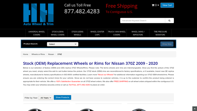 Stock (OEM) Replacement Wheels or Rims for Nissan 370Z 2009