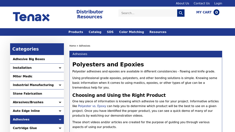 Stone Glue, Polyester Mastics, and Epoxy Resin Adhesives by ...