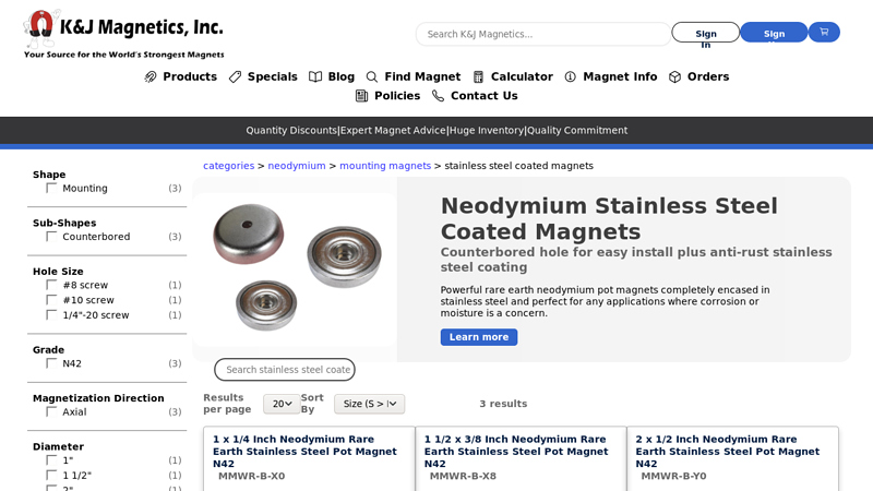 Strong Neodymium Stainless Steel Pot Magnets for Sale