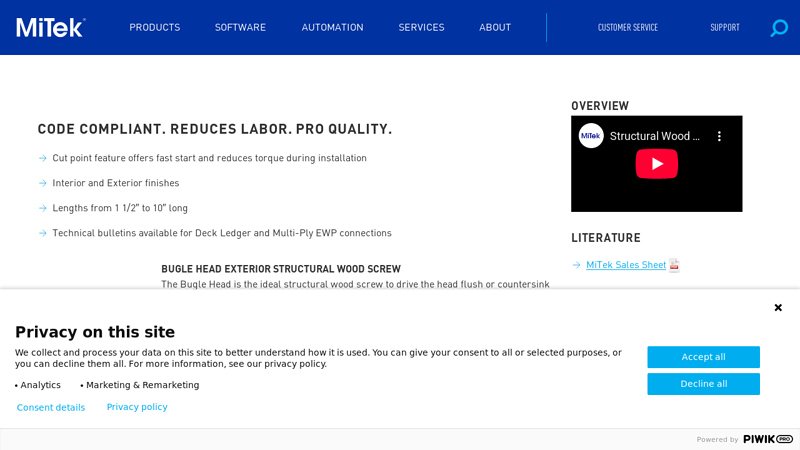 Structural Wood Screws