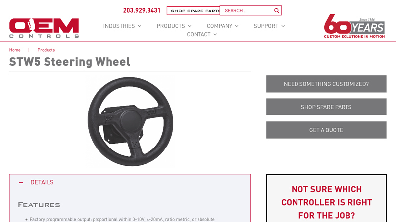 STW5 Steering Wheel I Product Information I OEM Controls