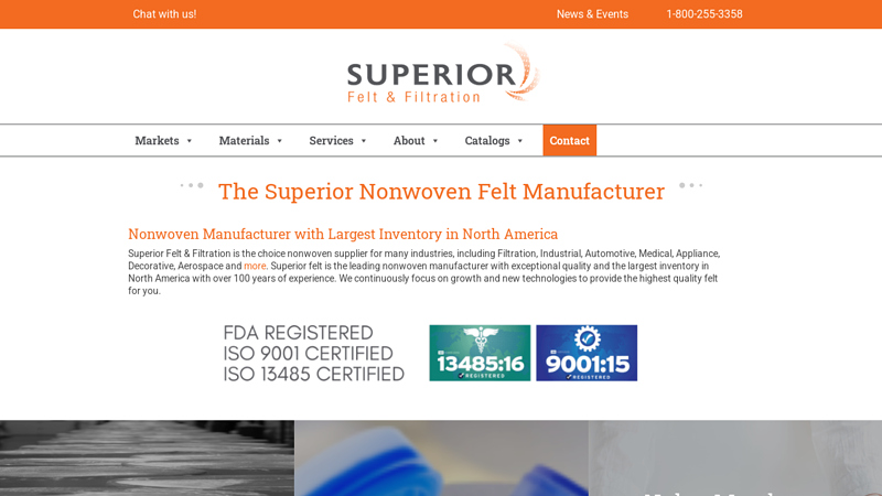 Superior Felt & Filtration: Nonwoven Felt Manufacturer