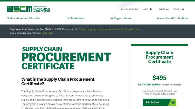 Supply Chain Procurement Certificate