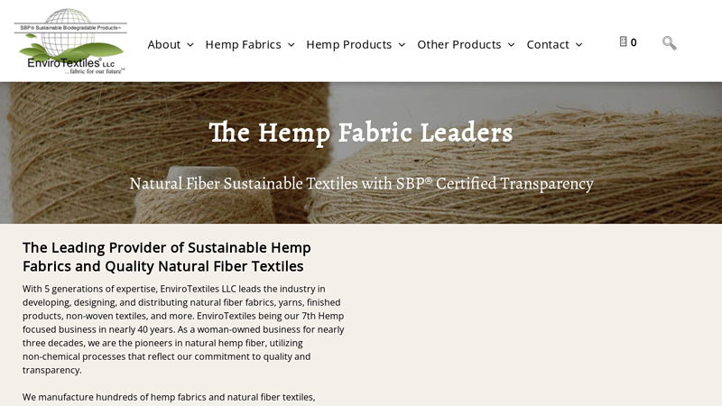 Sustainable Hemp Fabrics & Natural Fiber Green Textiles
