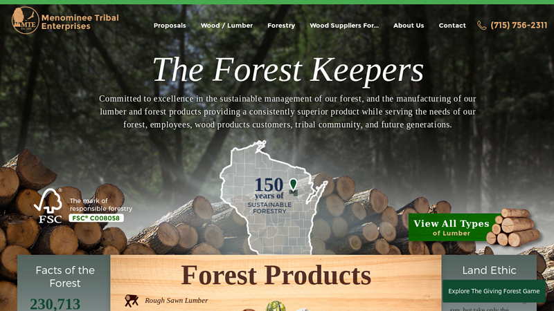 Sustainable lumber & wood products supplier