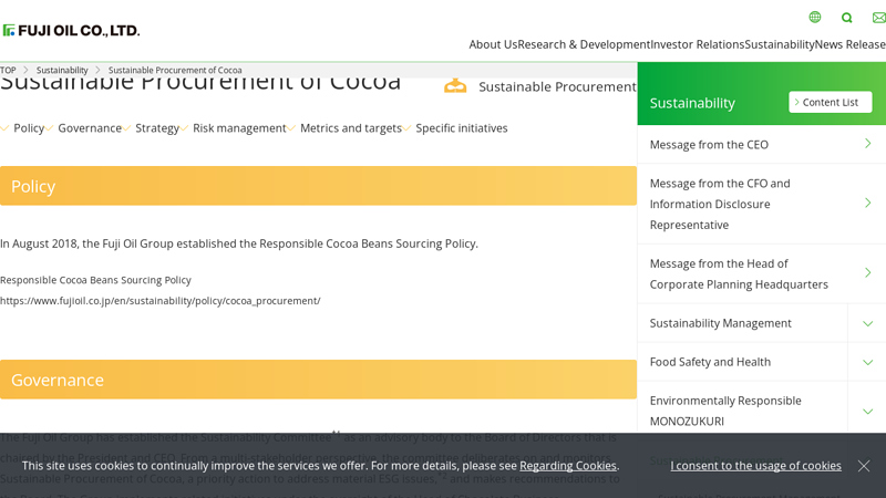 Sustainable Procurement of Cocoa｜Sustainability｜FUJI OIL CO ...
