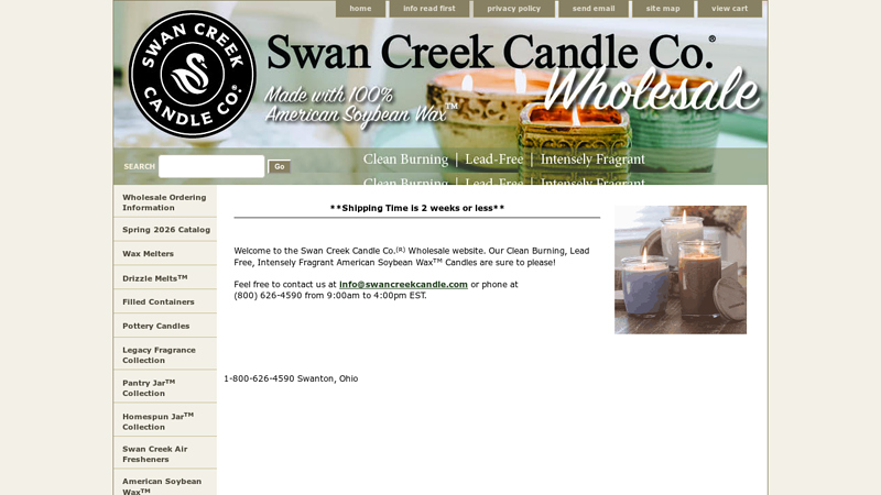Swan Creek Candle Co.TM Wholesale Showroom