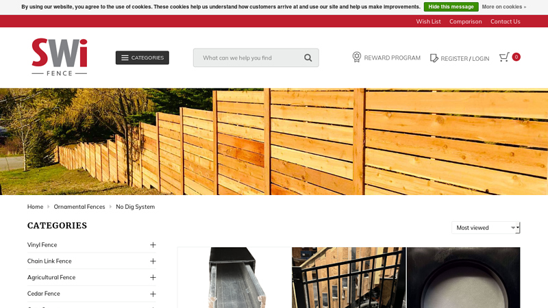 SWI No Dig aluminum fence system products