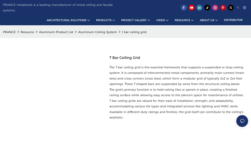 T Bar Ceiling Grid