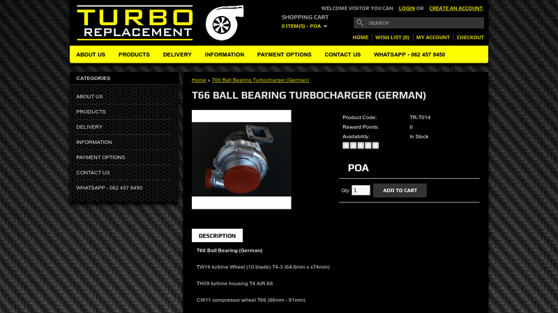 T66 Ball Bearing Turbocharger (German)
