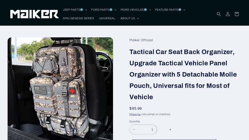Tactical Car Seat Back Organizer, Upgrade Tactical Vehicle Panel ...