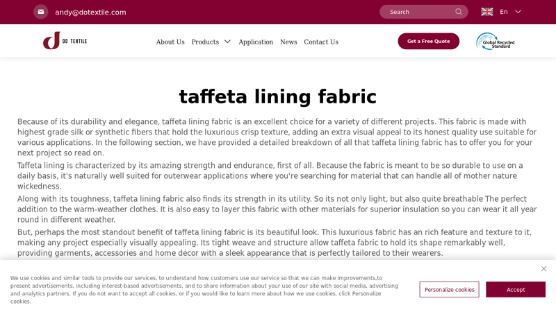 taffeta lining fabric Manufacturer & Supplier in China