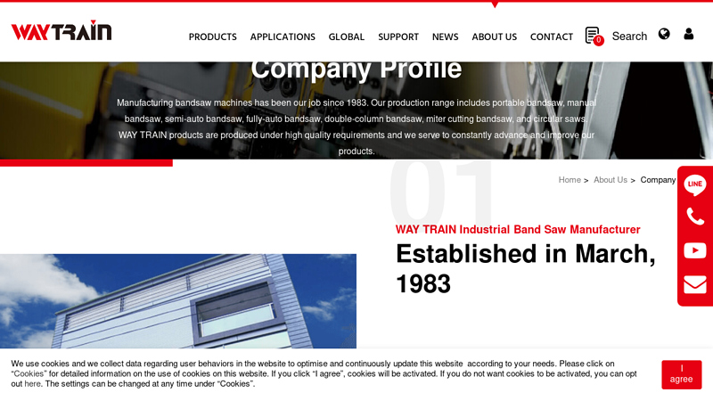 Taiwan Band Saw Brand【WAY TRAIN】Industrial Band Saw ...