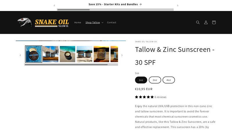 Tallow & Zinc Sunscreen