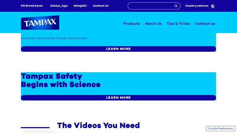 Tampax Tampons & Feminine Care Products