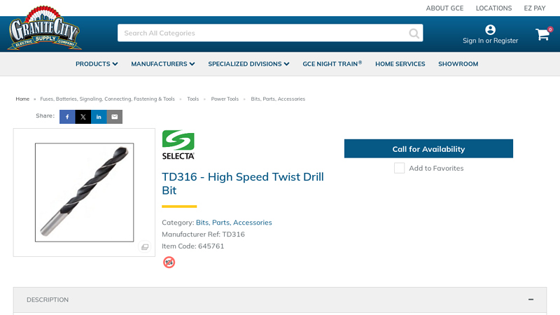 TD316 - High Speed Twist Drill Bit