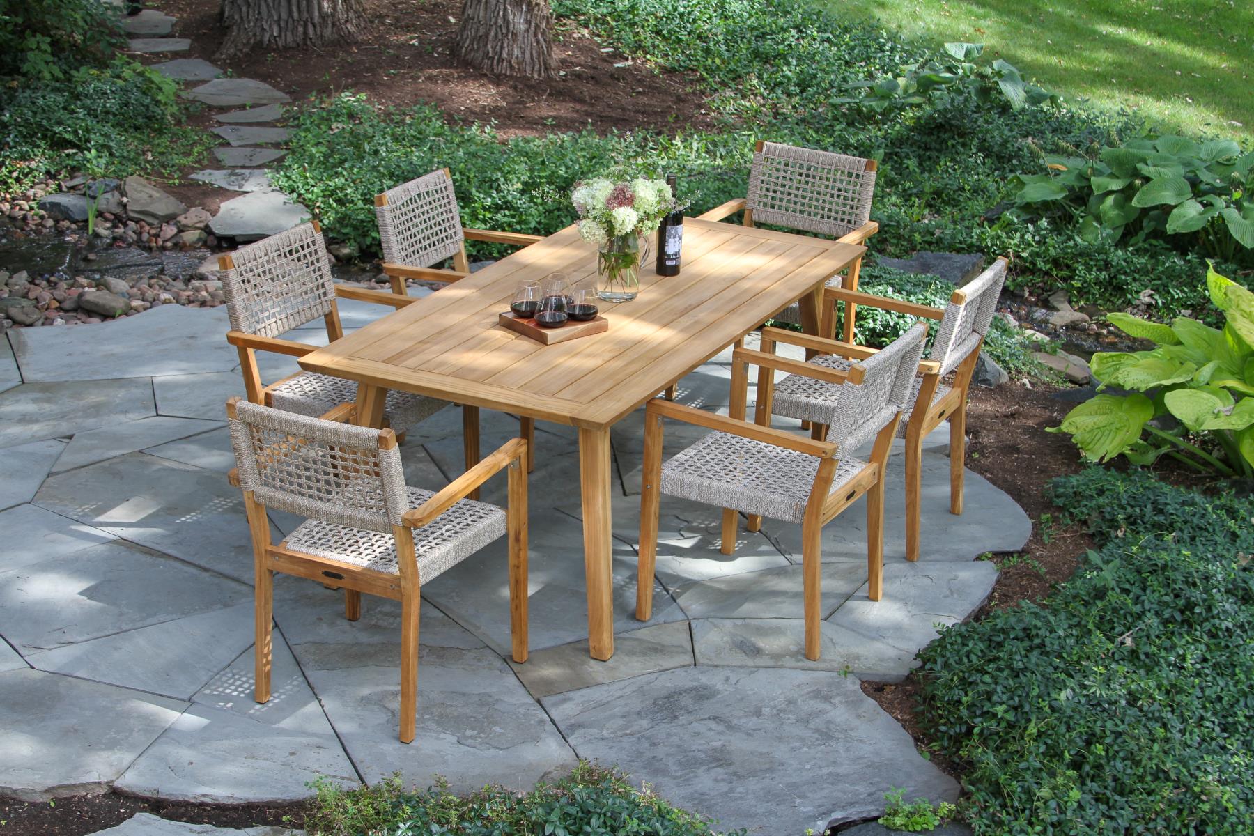 Teak and Eucalyptus Wood Outdoor Furniture, Tables and Chairs