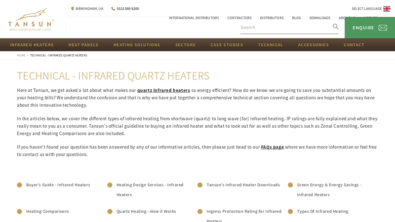 Technical – Infrared Quartz Heater Manufacturer