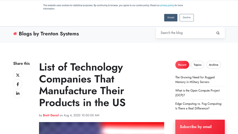 Technology Companies Manufacturing in US