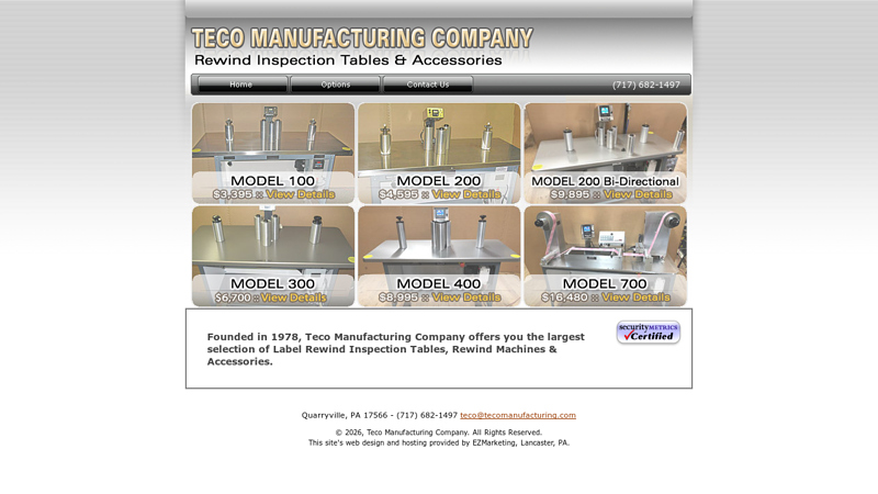 Teco Manufacturing: Rewind Inspection Tables