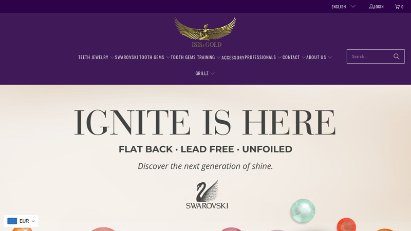 Teeth jewelry / Tooth Gems Swarovski IsisnGold