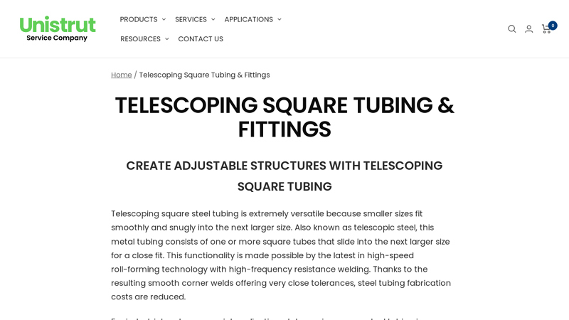 Telescoping Square Tubing & Fittings
