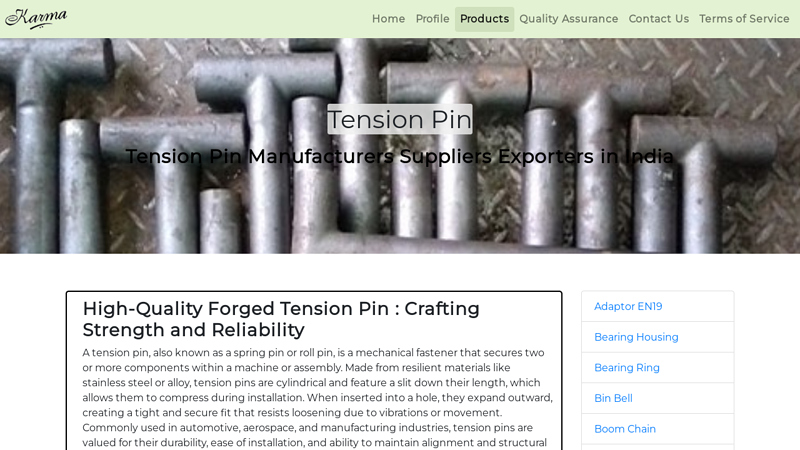 Tension Pin Manufacturer Supplier Exporter