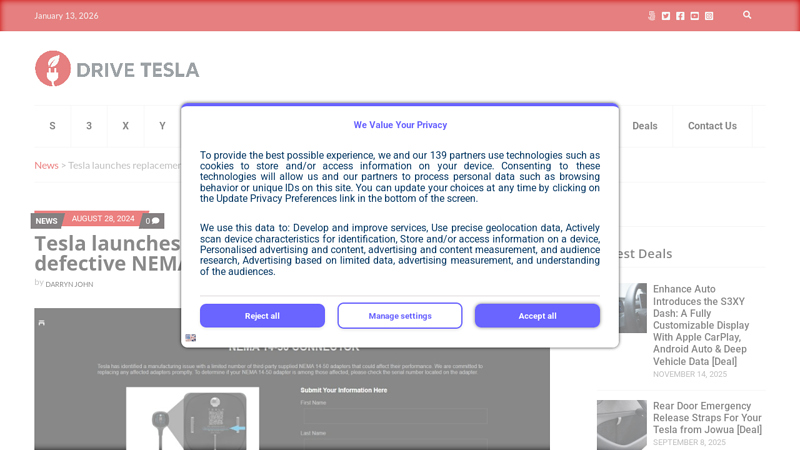 Tesla launches replacement program for some defective NEMA 14 ...