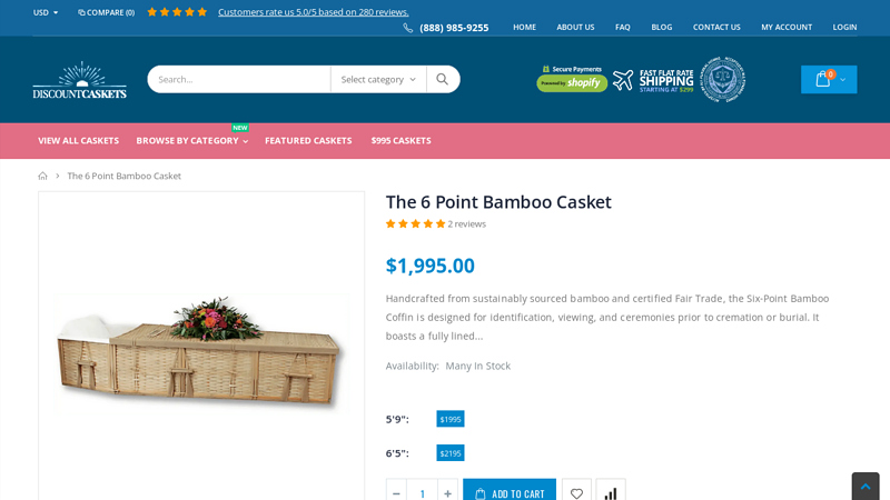 The 6 Point Bamboo Casket