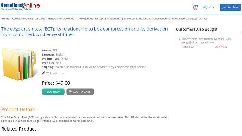 The edge crush test (ECT)