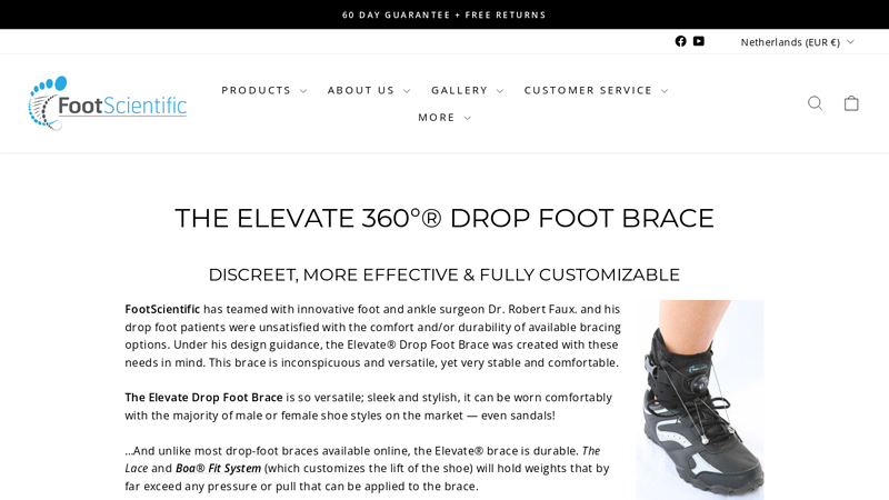 The Elevate 360°® Drop Foot Brace