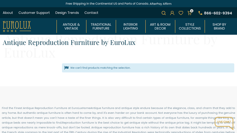 The Finest Antique Reproduction Furniture Only From EuroLux