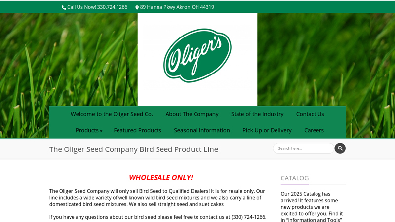 The Oliger Seed Company Bird Seed Product Line