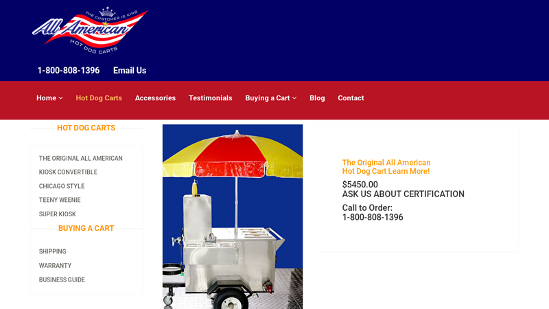 The Original All American Hot Dog Cart