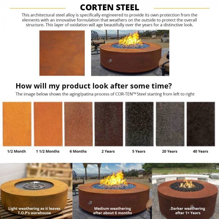 The Outdoor Plus Alto Corten Steel Fire Pit