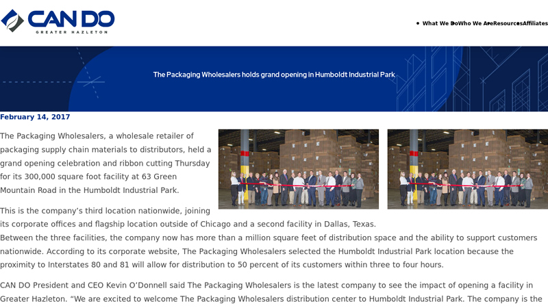 The Packaging Wholesalers holds grand opening in Humboldt ...