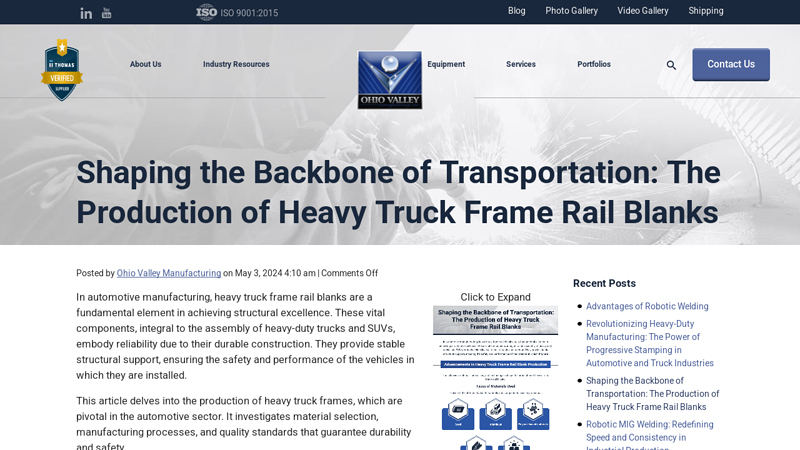 The Production of Heavy Truck Frame Rail Blanks