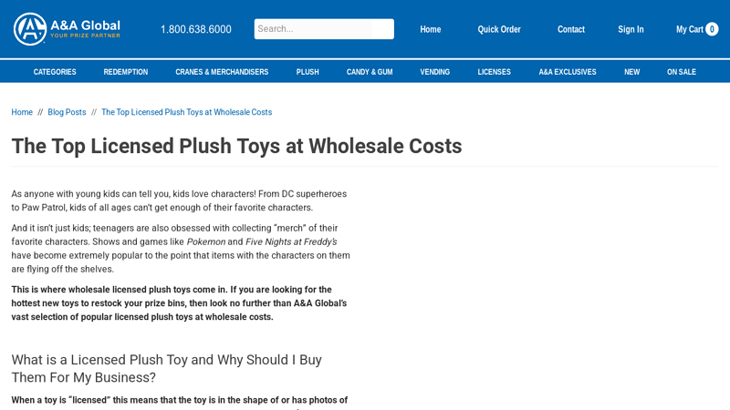The Top Licensed Plush Toys at Wholesale Costs