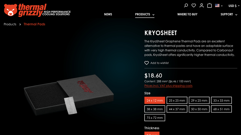 Thermal Grizzly KryoSheet Thermal Pads