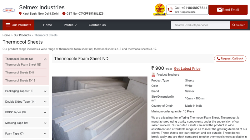 Thermocole Foam Sheet ND Manufacturer from New Delhi