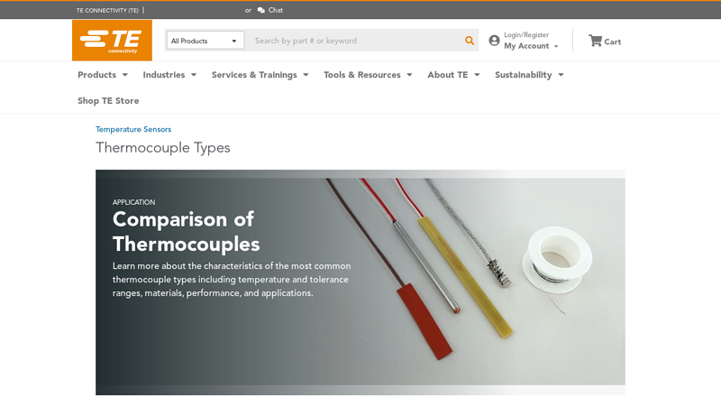 Thermocouple Type Comparison Chart